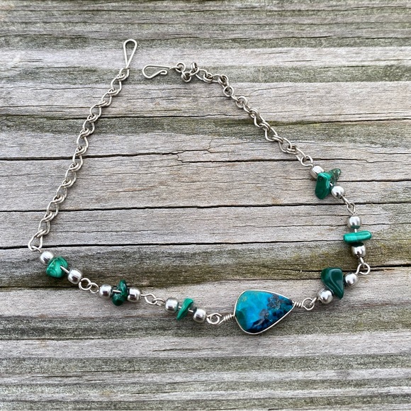 Chrysoprase and Malachite Bracelet or anklet - Picture 3 of 3